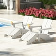 thumbnail image 1 of WestinTrends Riviera Outdoor 4-Piece HDPE Modern Adirondack Chairs Set with Folding Patio Ottomans and Cup Holder, White, 1 of 15