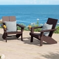 thumbnail image 1 of WestinTrends Riviera Outdoor HDPE Modern Adirondack Chair with Cup Holder (Set of 2), Dark Brown, 1 of 11