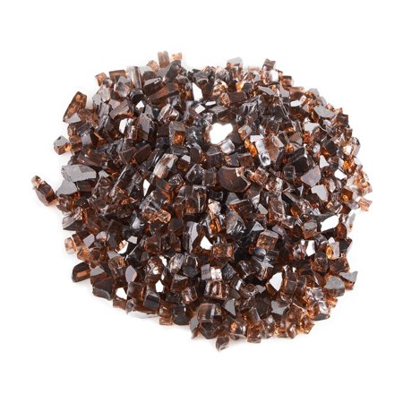 WestinTrends Sansom 1/2 inch 10 pounds Tempered Fireplace Glass Rocks Beads for Firepit, Cooper Reflective