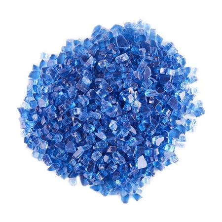 WestinTrends Sansom 1/2 inch 10 pounds Tempered Fireplace Glass Rocks Beads for Firepit, Pacific Blue