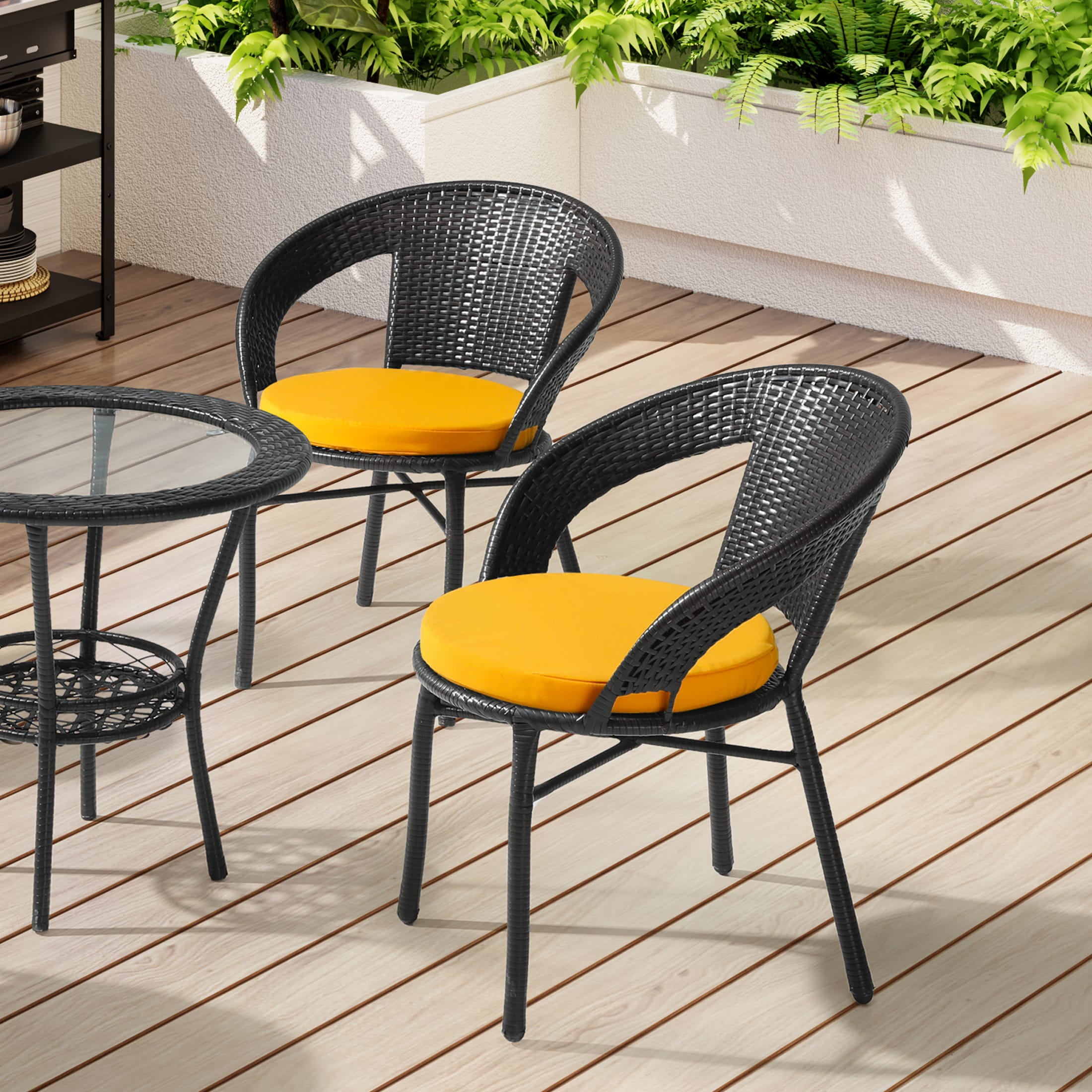 WestinTrends Solace Outdoor Patio Kitchen Dining Chair Round Seat