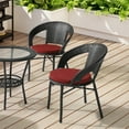 thumbnail image 1 of WestinTrends Solace Outdoor Patio Kitchen Dining Chair Round Seat Cushions Set of 4, 18" x 18", Red, 1 of 3