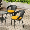 thumbnail image 1 of WestinTrends Solace Outdoor Patio Kitchen Dining Chair Round Seat Cushions Set of 4, 18" x 18", Yellow, 1 of 3