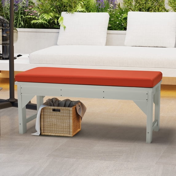 WestinTrends Solace Water Resistant Outdoor Patio Bench Seat Cushion, 39 x 18, Orange