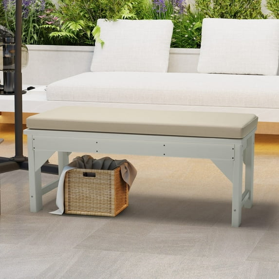 WestinTrends Solace Water Resistant Outdoor Patio Bench Seat Cushion, 43 x 18, Beige