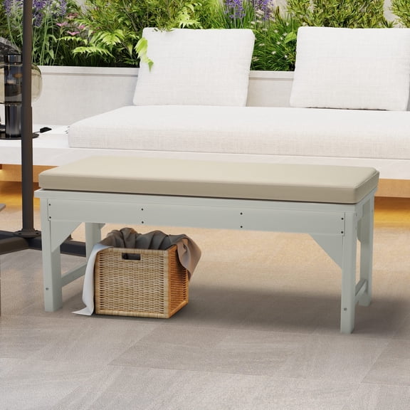 WestinTrends Solace Water Resistant Outdoor Patio Bench Seat Cushion, 54 x 18, Beige