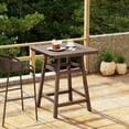 thumbnail image 1 of WestinTrends Outdoor 37" Counter Height HDPE Patio Square Bar Table, Dark Brown, 1 of 7