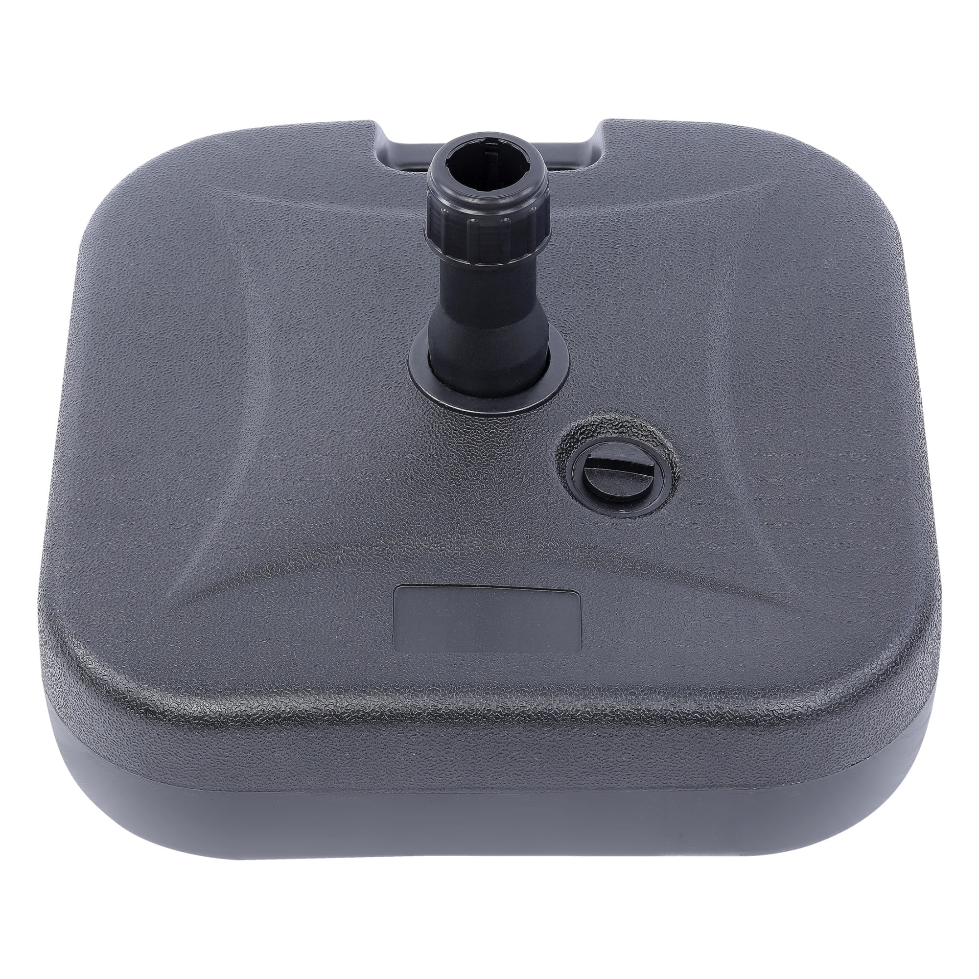 Black Square Fillable Plastic Patio Umbrella Base, 18 inches