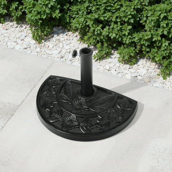 WestinTrends Sturdy Freestanding Resin Umbrella Half Base, Black