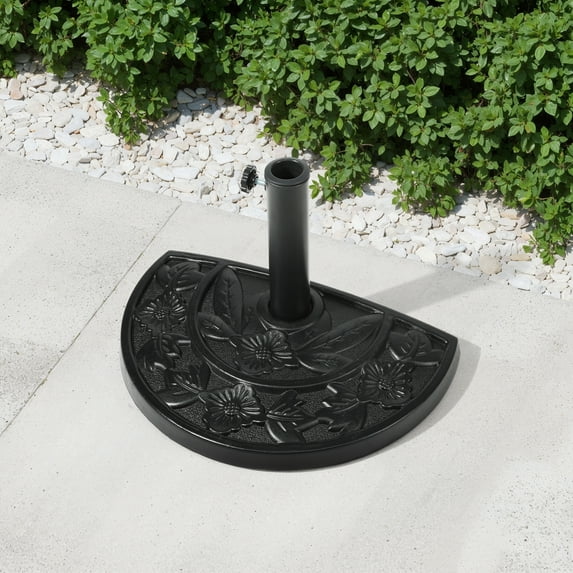 WestinTrends Sturdy Freestanding Resin Umbrella Half Base, Black