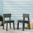 thumbnail image 1 of WestinTrends Tiny Terraces Outdoor HDPE Kids Modern Plastic Toddler Dining Chairs (Set of Two), Gray, 1 of 15