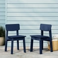 thumbnail image 1 of WestinTrends Tiny Terraces Outdoor HDPE Kids Modern Plastic Toddler Dining Chairs (Set of Two), Navy Blue, 1 of 15