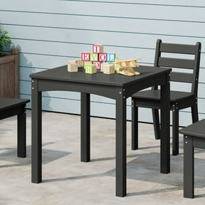 WestinTrends Treehouse Kids 24" Wide HDPE Plastic Childrens Square Dinner Table, Gray