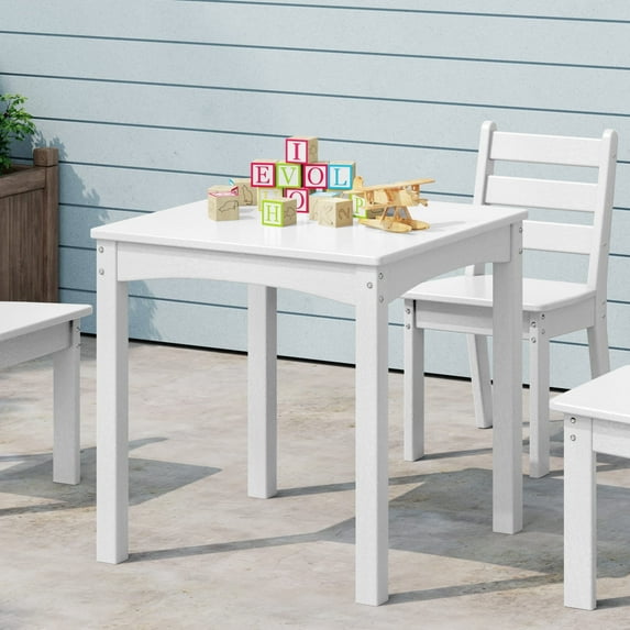 WestinTrends Treehouse Kids 24" Wide HDPE Plastic Childrens Square Dinner Table, White
