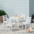 thumbnail image 1 of WestinTrends Treehouse Kids 5-Piece HDPE Dining Table and Chairs Set, White, 1 of 14