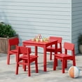 thumbnail image 1 of WestinTrends Treehouse Kids 5-Piece Modern HDPE Dining Table and Chairs Set, Red, 1 of 15