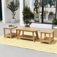 thumbnail image 1 of WestinTrends Tuscany 3-Piece HIPS Outdoor Adirondack Coffee Table and Two Side Table Set, Teak, 1 of 5