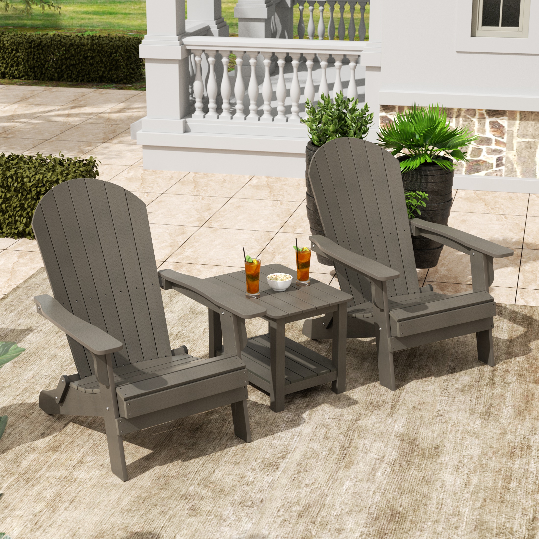 See Shell Chair WestinTrends Tuscany 3PC HIPS Outdoor Adirondack Seashell Chair Set ...