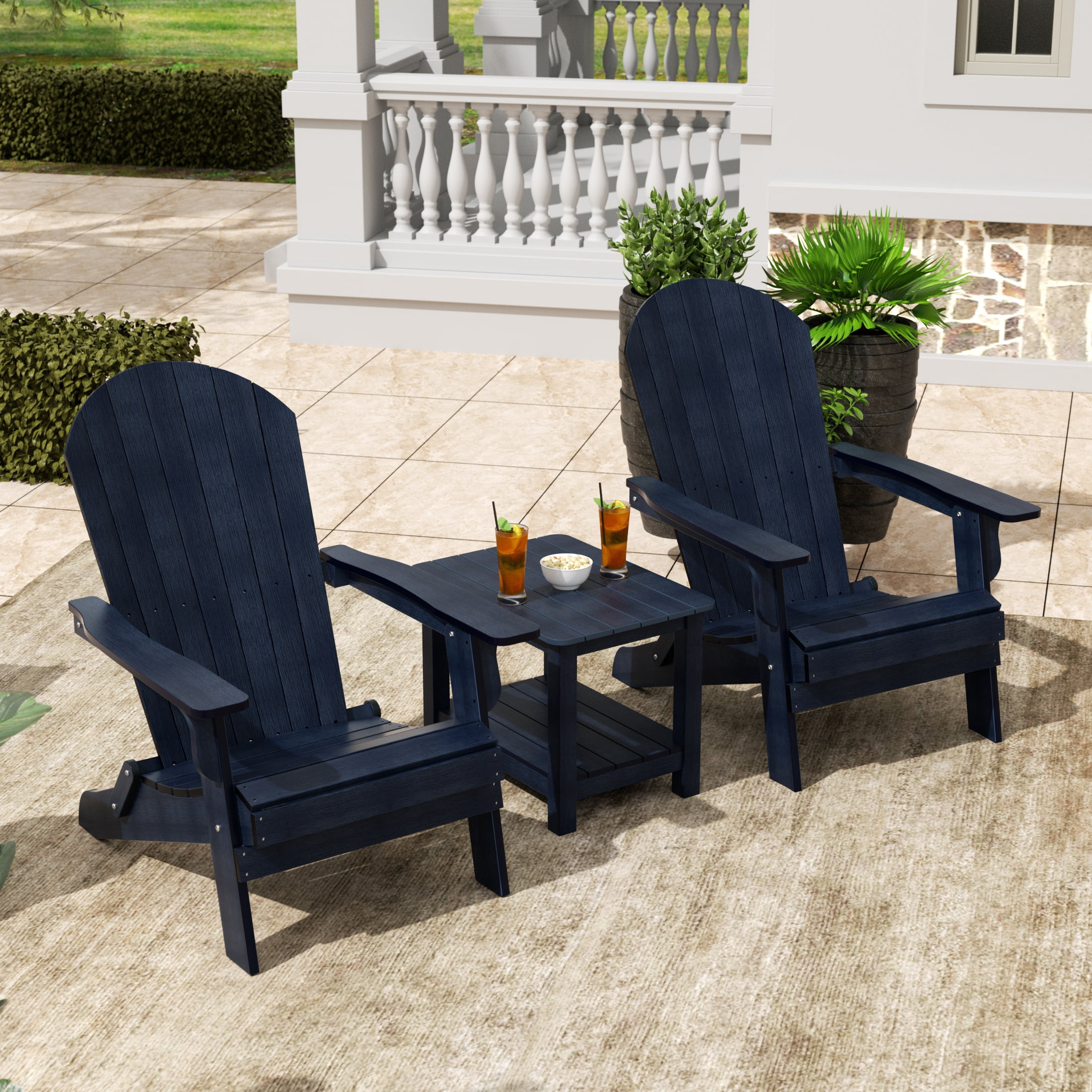 See Shell Chair WestinTrends Tuscany 3PC HIPS Outdoor Adirondack Seashell Chair Set ...