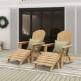 thumbnail image 1 of WestinTrends Tuscany 4-Piece HIPS Outdoor Folding Adirondack Seashell Chair With Folding Ottoman (Set of 2), Teak, 1 of 5