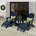 thumbnail image 1 of WestinTrends Tuscany 5-Piece HIPS Outdoor Folding Adirondack Seashell Chair With Folding Ottoman And Side Table, Navy, 1 of 5