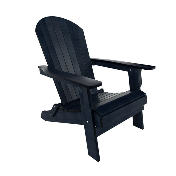 WestinTrends Tuscany HIPS Outdoor Patio Folding Adirondack Chair, Navy Blue
