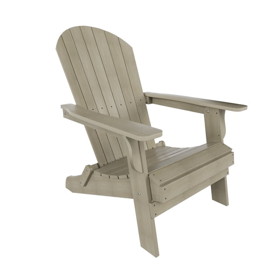 WestinTrends Tuscany HIPS Outdoor Patio Folding Adirondack Chair, Weathered Gray