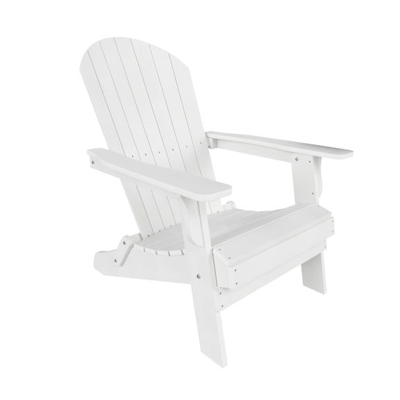 WestinTrends Tuscany HIPS Outdoor Patio Folding Adirondack Chair, White