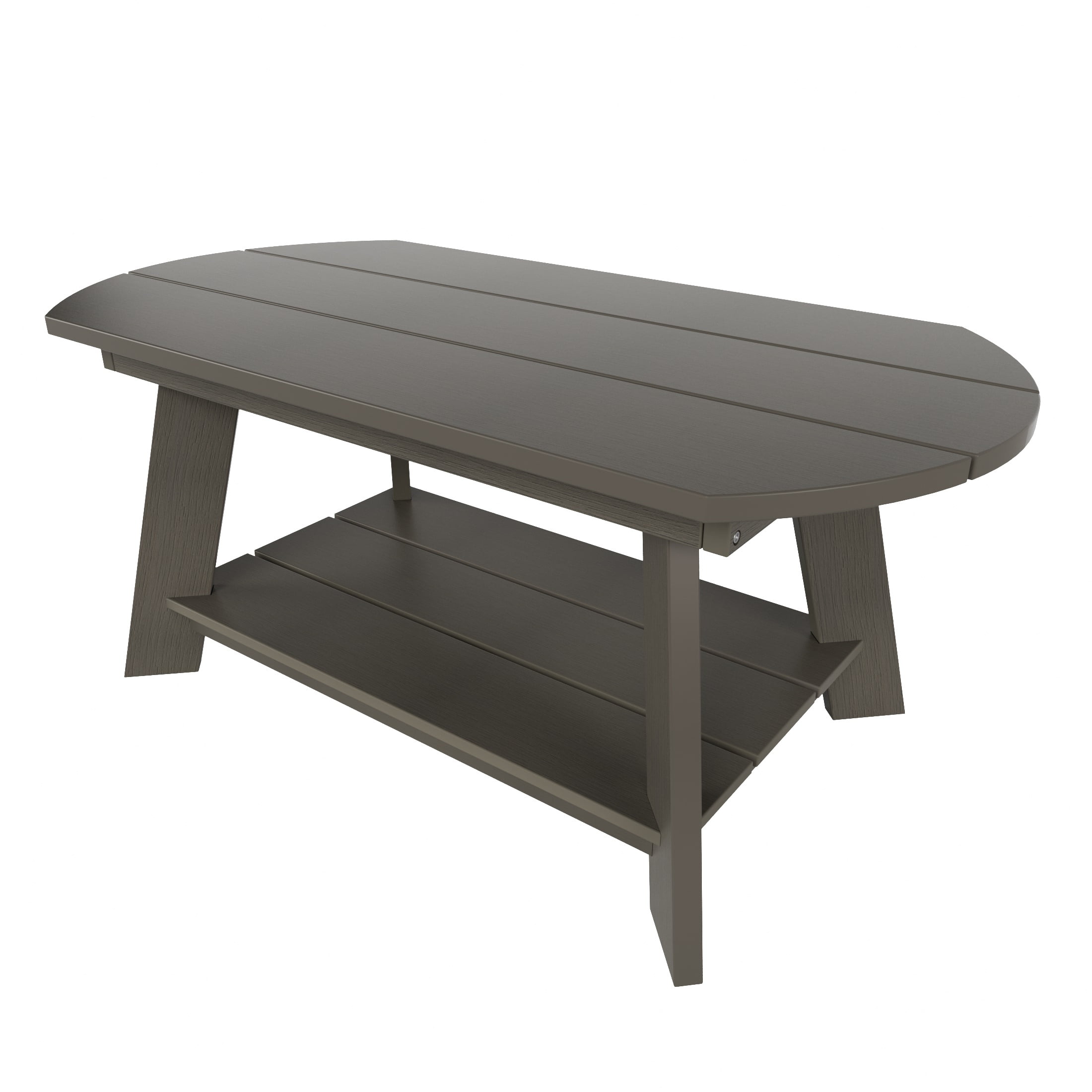 WestinTrends Tuscany Outdoor Coffee Table, Real Wood Like All Weather HIPS 2 Tier Patio Adirondack Coffee Table, Charcoal Gray