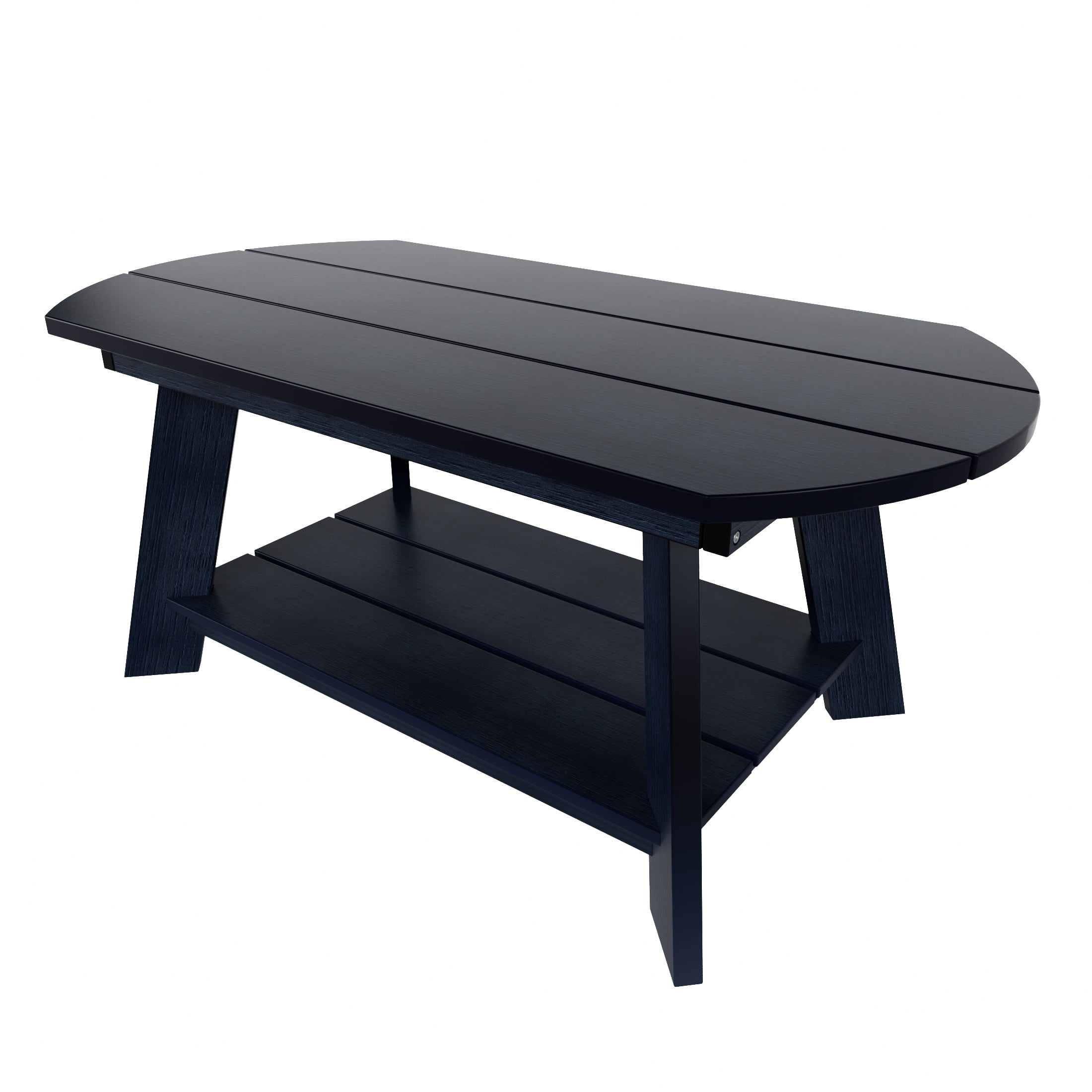 WestinTrends Tuscany Outdoor Coffee Table, Real Wood Like All Weather HIPS 2 Tier Patio Adirondack Coffee Table, Navy