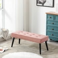 thumbnail image 1 of WestinTrends Velvet Tufted Bedroom Bench for Living Room & Entryway Furniture, Velvet Pink, 1 of 9