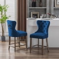 thumbnail image 1 of WestinTrends Wordford 24" Tufted Velvet Counter Stool (Set of 2), Antique Gray/ Royal Blue, 1 of 11