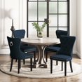 thumbnail image 1 of WestinTrends Wordford Velvet Dining Chairs Set of 4, Wingback Upholstered Button Tufted Dining Room Chairs with Pull Ring, Navy Blue, 1 of 11