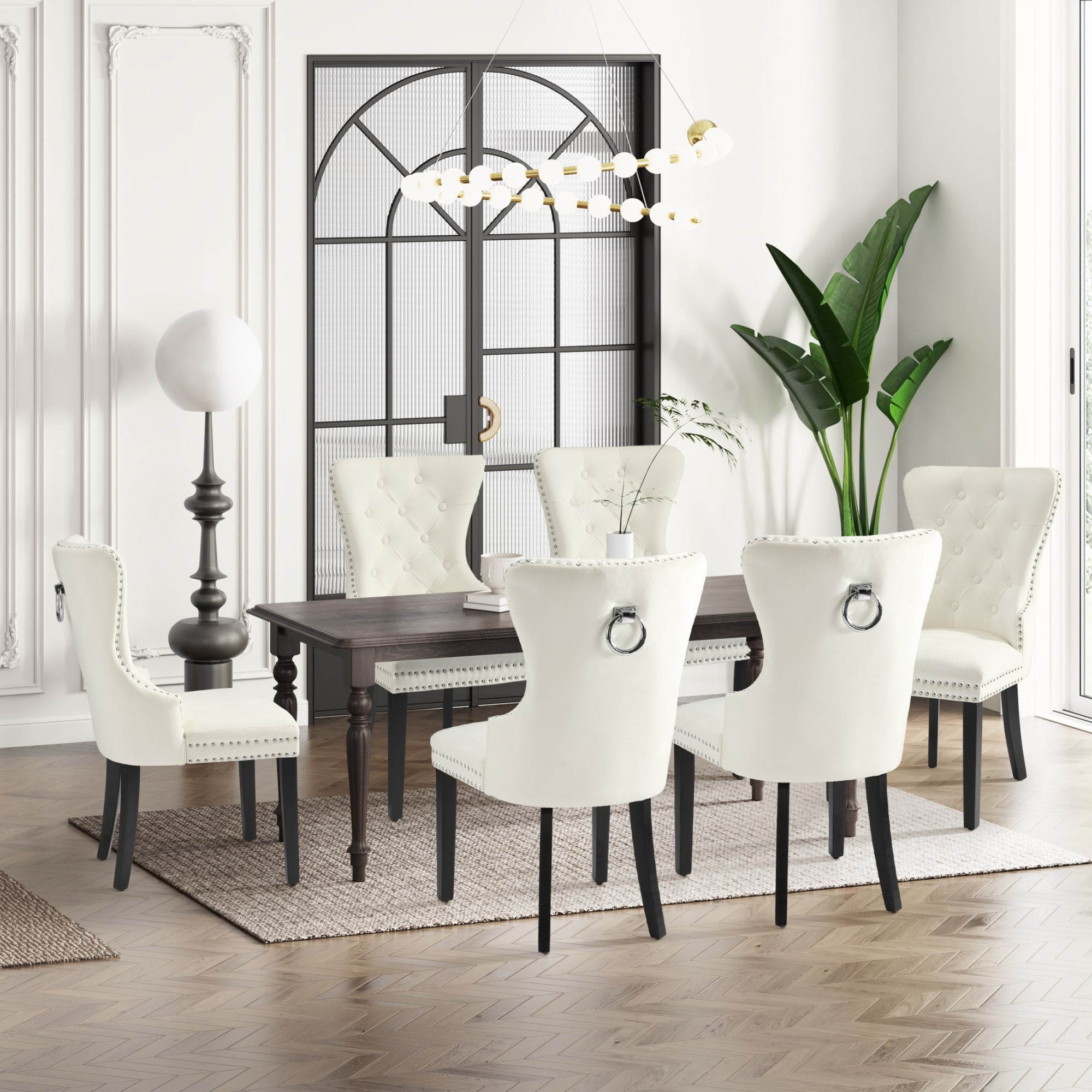 WestinTrends Wordford Velvet Upholstered Tufted Dining Chairs (Set of 6