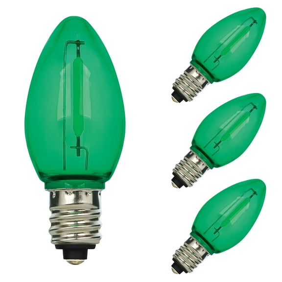 Westinghouse 0.6 Watt (7 Watt Equivalent) Green C7 Omni Filament LED Light Bulb Candelabra (E12) Base, 4-Pack