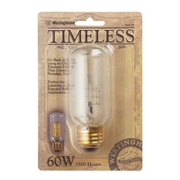 Westinghouse Lighting 60 Watt T12 Incandescent, Dimmable Light Bulb, Warm White (2450K) E26 Base