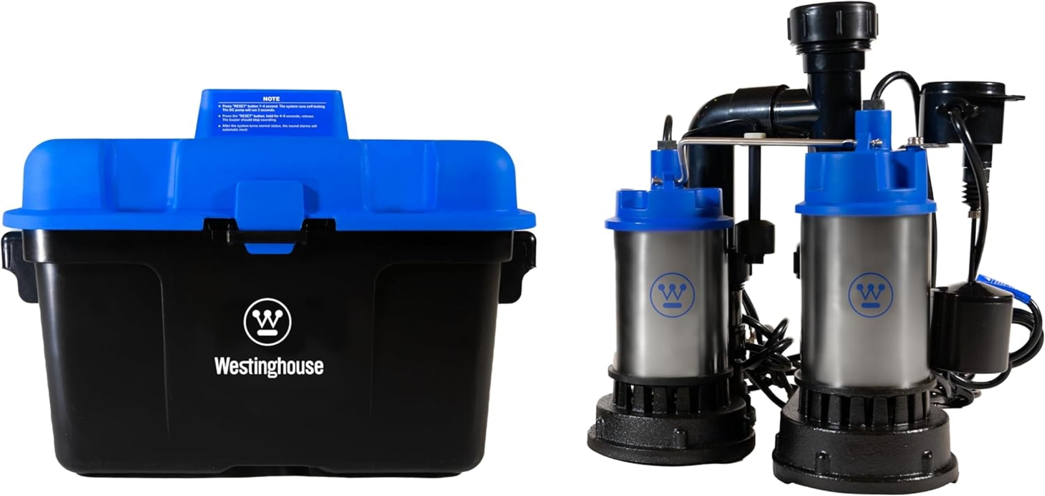 Westinghouse 1/2 HP Sump Pump With Battery Backup System Up to 5200