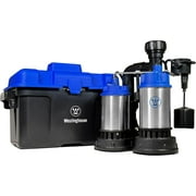 Westinghouse 1/2 HP Sump Pump With Battery Backup System - Up to 5200 GPH