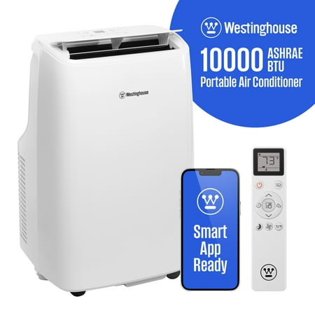 Westinghouse 10,000 BTU Portable Air Conditioner & Dehumidifier with Smart App, for Rooms Up to 450 sq ft