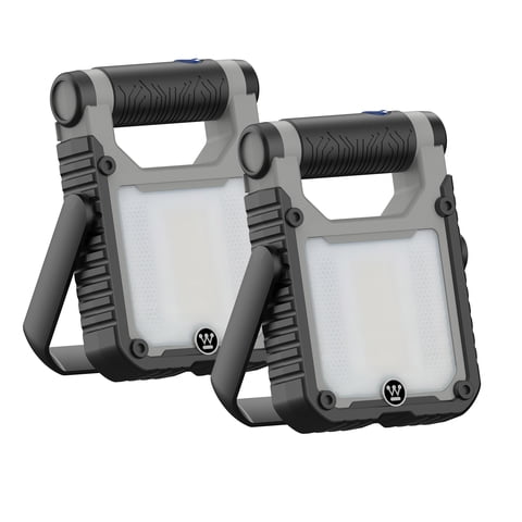 Westinghouse 1000LM Rechargeable Work Light 2-Pack,Portable Rechargeable Flood Lights with Magnetic Base, 2000mAh Battery for Outdoor, Camping, Hiking, Emergency, Car Repairing, Job Site Lighting