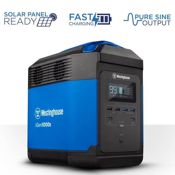 Westinghouse 1008Wh Portable Power Station Lithium-Ion Battery, 3000W Solar Generator, Pure Sine Wave