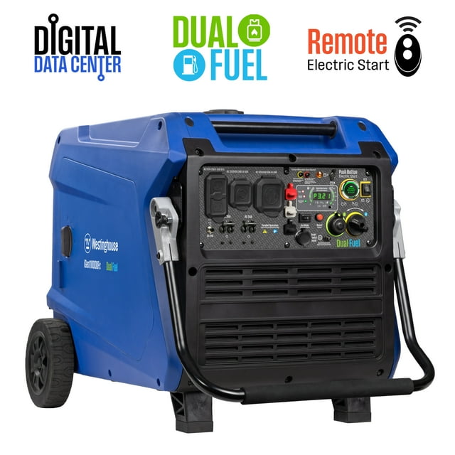 Westinghouse 11,000 Peak Watt Portable Inverter Generator, Dual Fuel