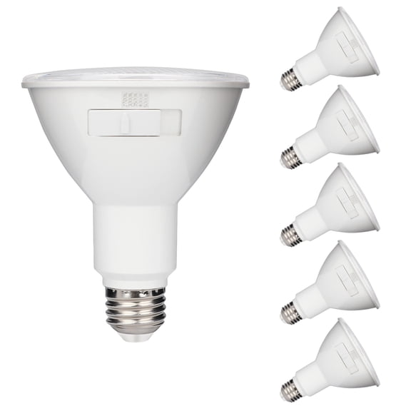 Westinghouse 11 Watt (75 Watt Equivalent) Clear PAR30 Flood Dimmable LED Light Bulb Medium (E26) Base with Color Temperature Selectable, 6-Pack