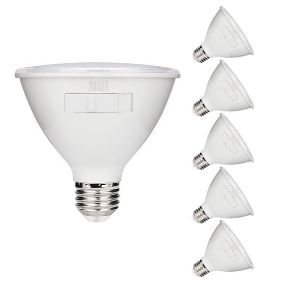 Westinghouse 11 Watt (75 Watt Equivalent) Clear PAR30S Flood Dimmable LED Light Bulb Medium (E26) Base with Color Temperature Selectable, 6-Pack