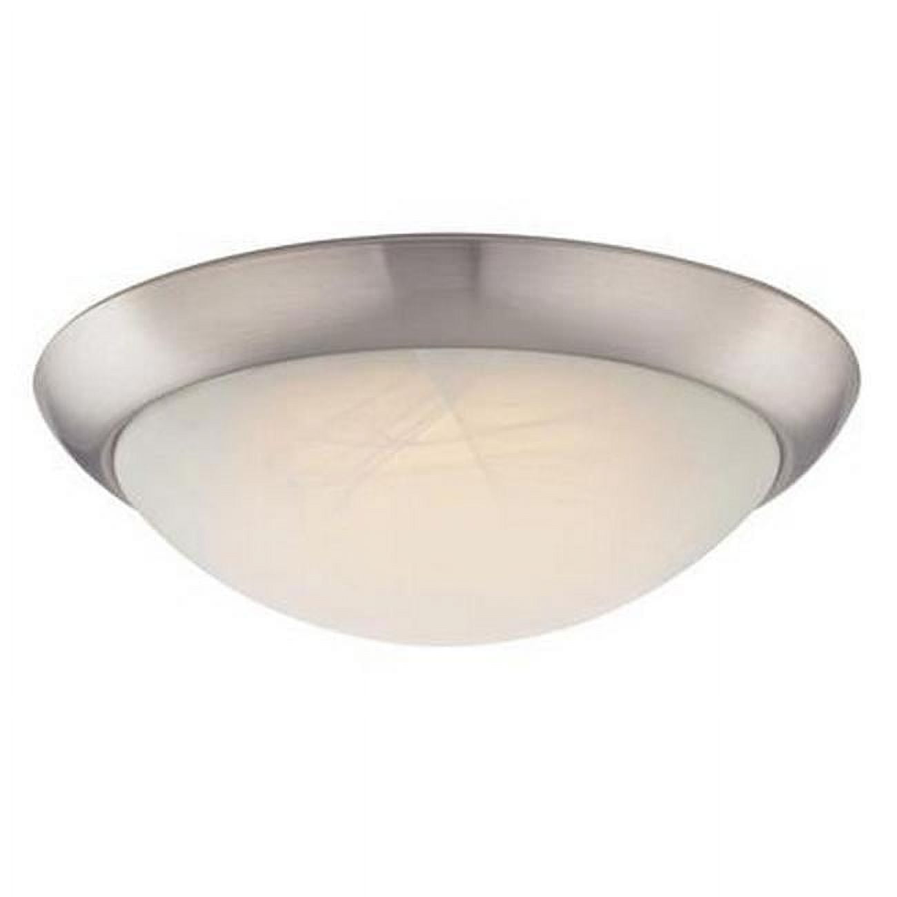 Elegant Brushed Nickel 11" LED Flush Mount with White Glass