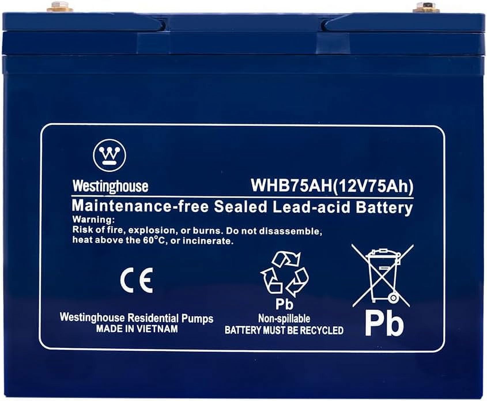Westinghouse SLA 12 Volt Automotive Battery, Top Post