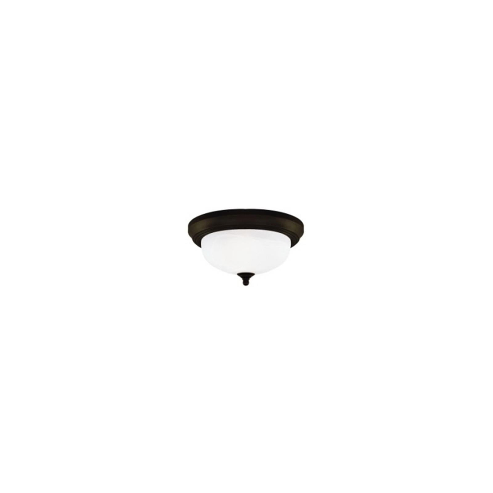 Elegant Bronze & Frosted Glass 13" Flush Mount Ceiling Light
