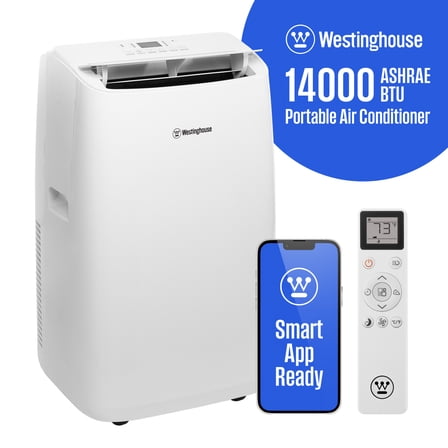 Westinghouse 14,000 BTU Portable Air Conditioner with Dehumidifier with Remote & Smart App, up to 700 Sq Ft