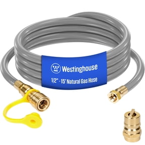 Westinghouse 15-Foot Natural Gas Hose with Adapter, 1/2-Inch Diameter, For Westinghouse Tri Fuel Generators
