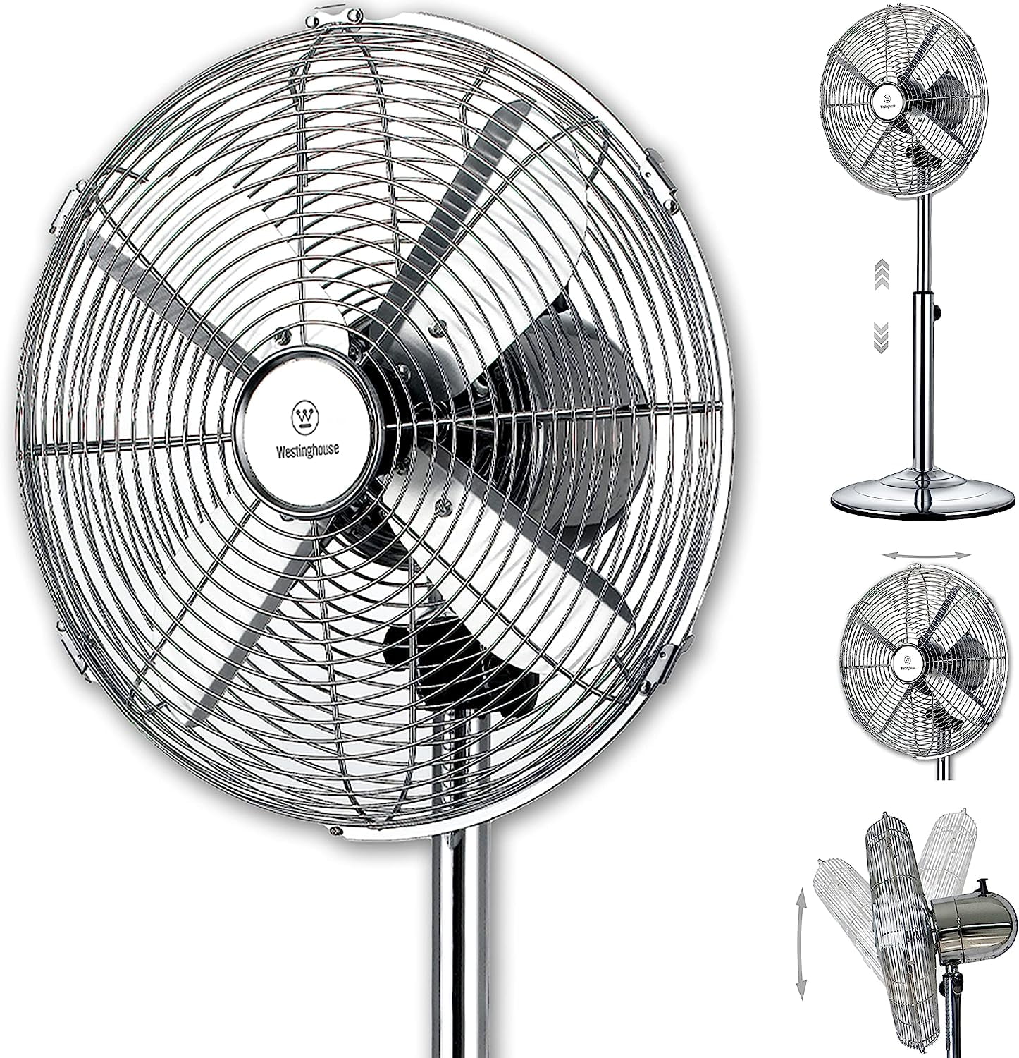 Westinghouse 16" Retro/Vintage Metal Fan with Oscillation and 3 Speeds